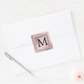 Sticker Carré Monogramme rose Parties scintillant or (Enveloppe)