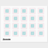 Sticker Carré Monogramme rose Zigzag (Feuille)