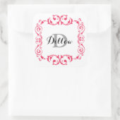 Sticker Carré Monogramme rouge (Sac)