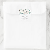 Sticker Carré monogramme rustique fleuri d'Eucalyptus anemone (Sac)