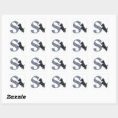 Sticker Carré Monogramme S Terrier Écossais (Feuille)