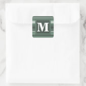Sticker Carré Monogramme sauge bandes vertes (Sac)