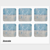Sticker Carré Monogramme | Silver Aura (Feuille)