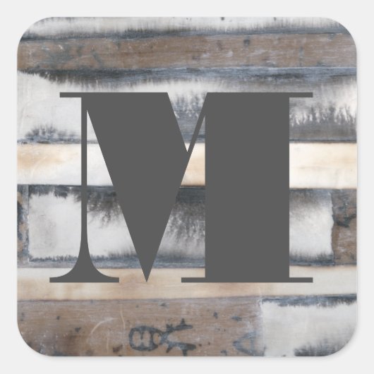 Sticker Carré Monogramme | Terre et fumée I (Devant)