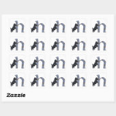 Sticker Carré Monogramme Terrier Écossais H (Feuille)