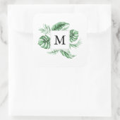 Sticker Carré Monogramme Tropical Green Frame (Sac)