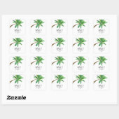 Sticker Carré Monogramme Tropical Summer Palm Tree (Feuille)