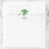 Sticker Carré Monogramme Tropical Summer Palm Tree (Sac)