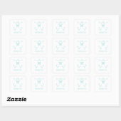 Sticker Carré Monogramme turquoise de Merci (Feuille)
