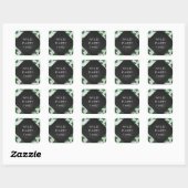 Sticker Carré Monogramme vert et blanc de vache (Feuille)