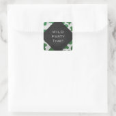 Sticker Carré Monogramme vert et blanc de vache (Sac)