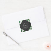 Sticker Carré Monogramme vert et blanc de vache (Enveloppe)