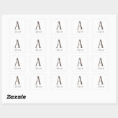 Sticker Carré Monogramme Vibe d'automne (Feuille)