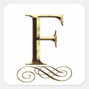 Sticker Carré monogramme VIP Gold"F"