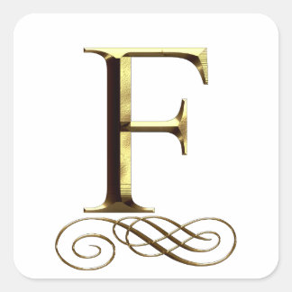 Sticker Carré monogramme VIP Gold"F"