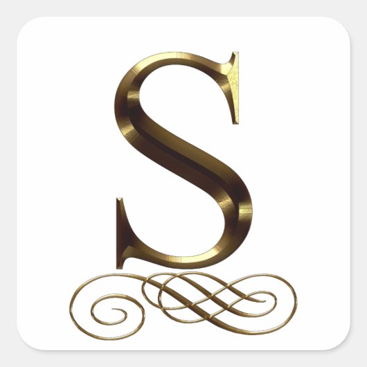 Sticker Carré monogramme VIP Gold"S" (Devant)