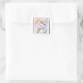 Sticker Carré Monogramme Z Rose Blanche (Sac)