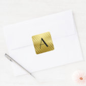 Sticker Carré Monogrammes Art Déco Gold Satin (Enveloppe)