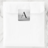 Sticker Carré Monogrammes Art Déco Satin Argent (Sac)