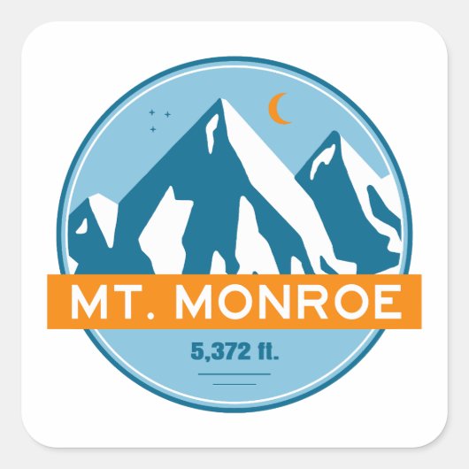 Sticker Carré Monroe New Hampshire Stars Moon (Devant)