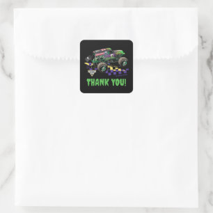 Sticker Carré Monster Jam Grave Digger Merci