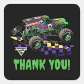 Sticker Carré Monster Jam Grave Digger Merci (Devant)