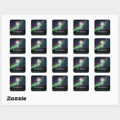 Sticker Carré Monstrance Source et Sommet Aurora Borealis (Feuille)