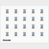 Sticker Carré Monstre Bleu (Feuille)