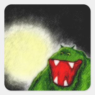 Sticker Carré Monstre de nuit