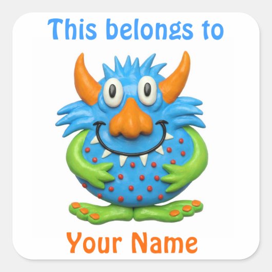 Sticker Carré Monstre Doux (Devant)