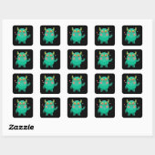 Sticker Carré Monstre mignon (Feuille)