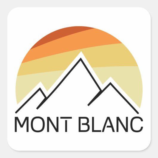 Sticker Carré Mont Blanc France Rétro (Devant)
