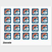 Sticker Carré Mont Elbrus Russie Aigle solaire (Feuille)