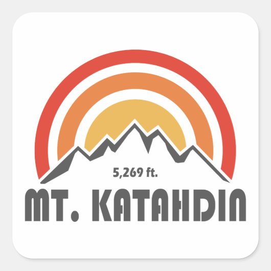 Sticker Carré Mont Katahdin (Devant)