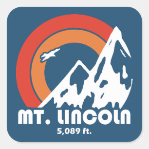 Sticker Carré Mont Lincoln New Hampshire Sun Eagle