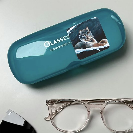 Sticker Carré Mont Lynx d'hiver