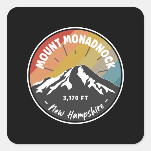Sticker Carré Mont Monadnock - New Hampshire (Devant)