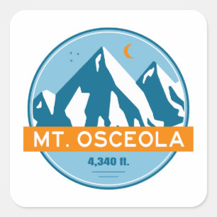 Sticker Carré Mont Osceola New Hampshire Étoiles Lune
