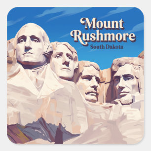 Sticker Carré Mont Rushmore Keystone Dakota du Sud