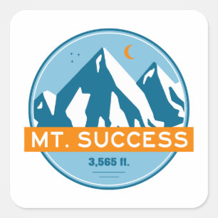 Sticker Carré Mont Success New Hampshire Étoiles Lune