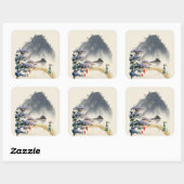 Sticker Carré Montagnes (Feuille)