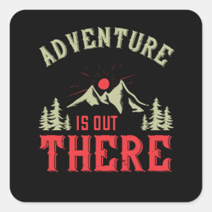 Sticker Carré Montagnes - L'aventure est là