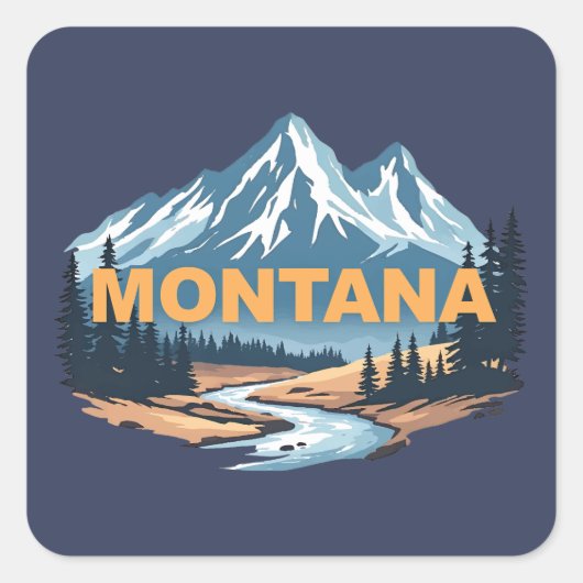 Sticker Carré Montana États-Unis d'Amérique (Devant)