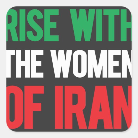 Sticker Carré Monter avec les femmes d'Iran (Devant)
