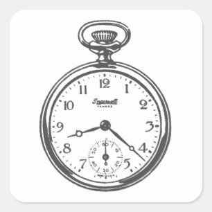 Sticker Carré Montre de poche Steampunk