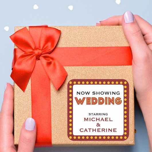 Sticker Carré Montrer maintenant Movie Marquee Mariage Connexion