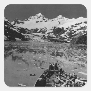 Sticker Carré Monument national vintage de la baie des glaciers