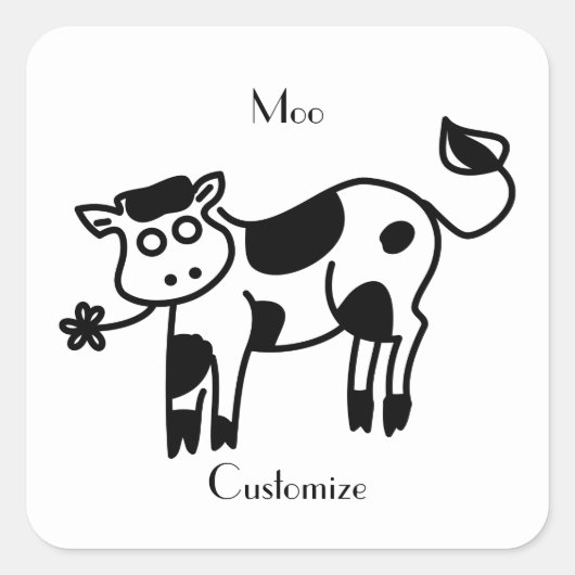 Sticker Carré Moo Cow Thunder_Cove (Devant)