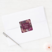 Sticker Carré Moody foncé bordeaux et Mariage floral roux (Enveloppe)