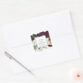 Sticker Carré Moody Purple Blooms Mariage Enveloppe Phoques (Enveloppe)